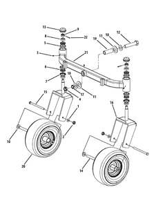 Front Caster Assembly Diagram and Parts List for M60-KW (53AI8CT6050-31HP-OHV)(2010) Cub Cadet Lawn Tractor